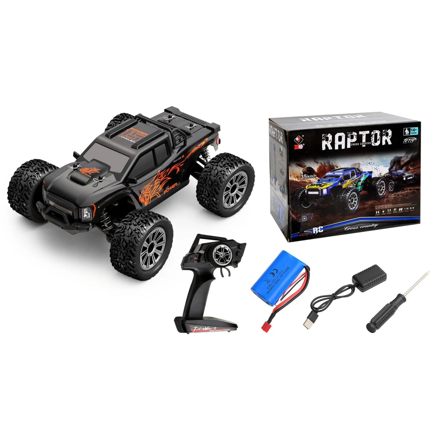 1:16 RC Cars Monster Truck - 164018,4WD 35KM/H High Speed Off-Road Truck