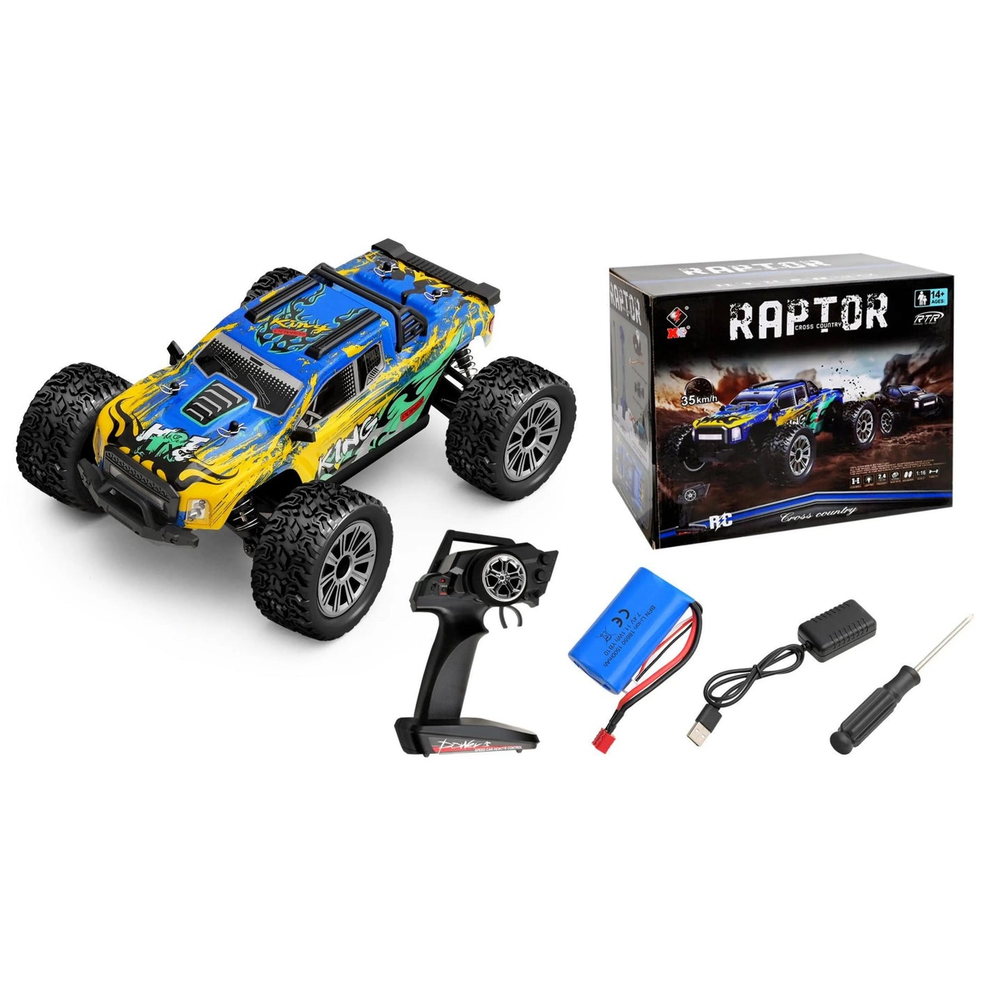 1:16 RC Cars Monster Truck - 164018,4WD 35KM/H High Speed Off-Road Truck