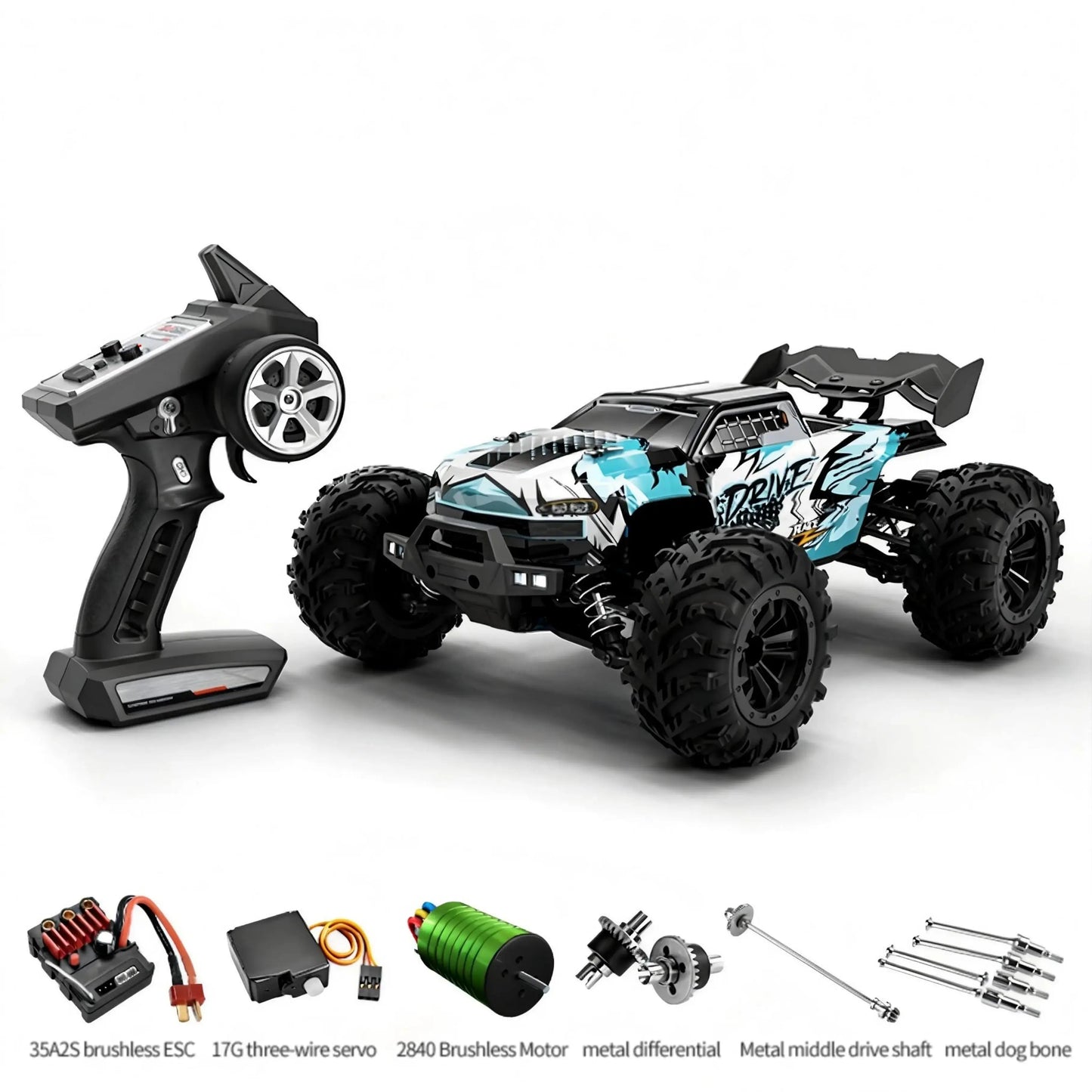 1:16 4WD 70KM/H Monster Truck for Sale - Brushless High-Speed RC Car