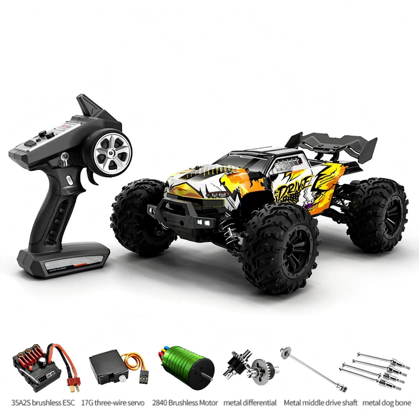 1:16 4WD 70KM/H Monster Truck for Sale - Brushless High-Speed RC Car