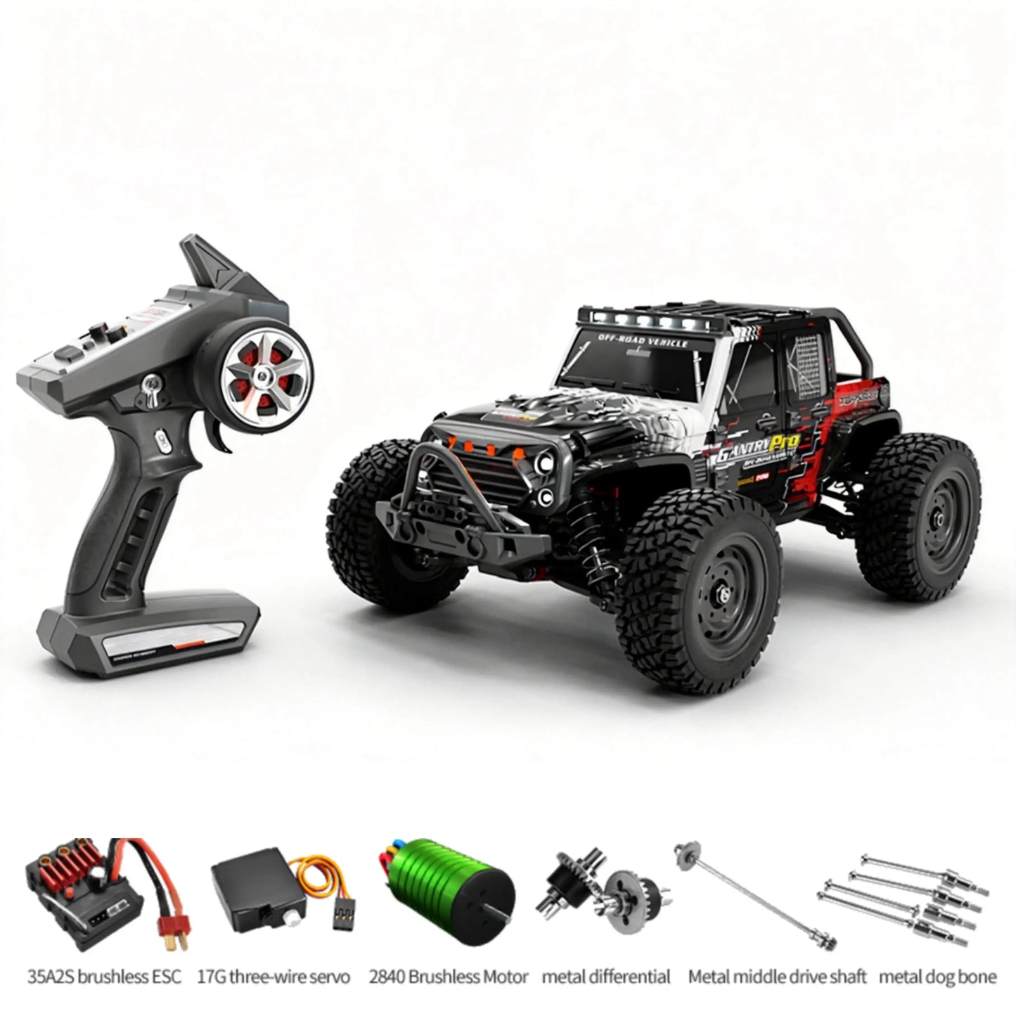 1:16 4WD 70KM/H Monster Truck for Sale - Brushless High-Speed RC Car