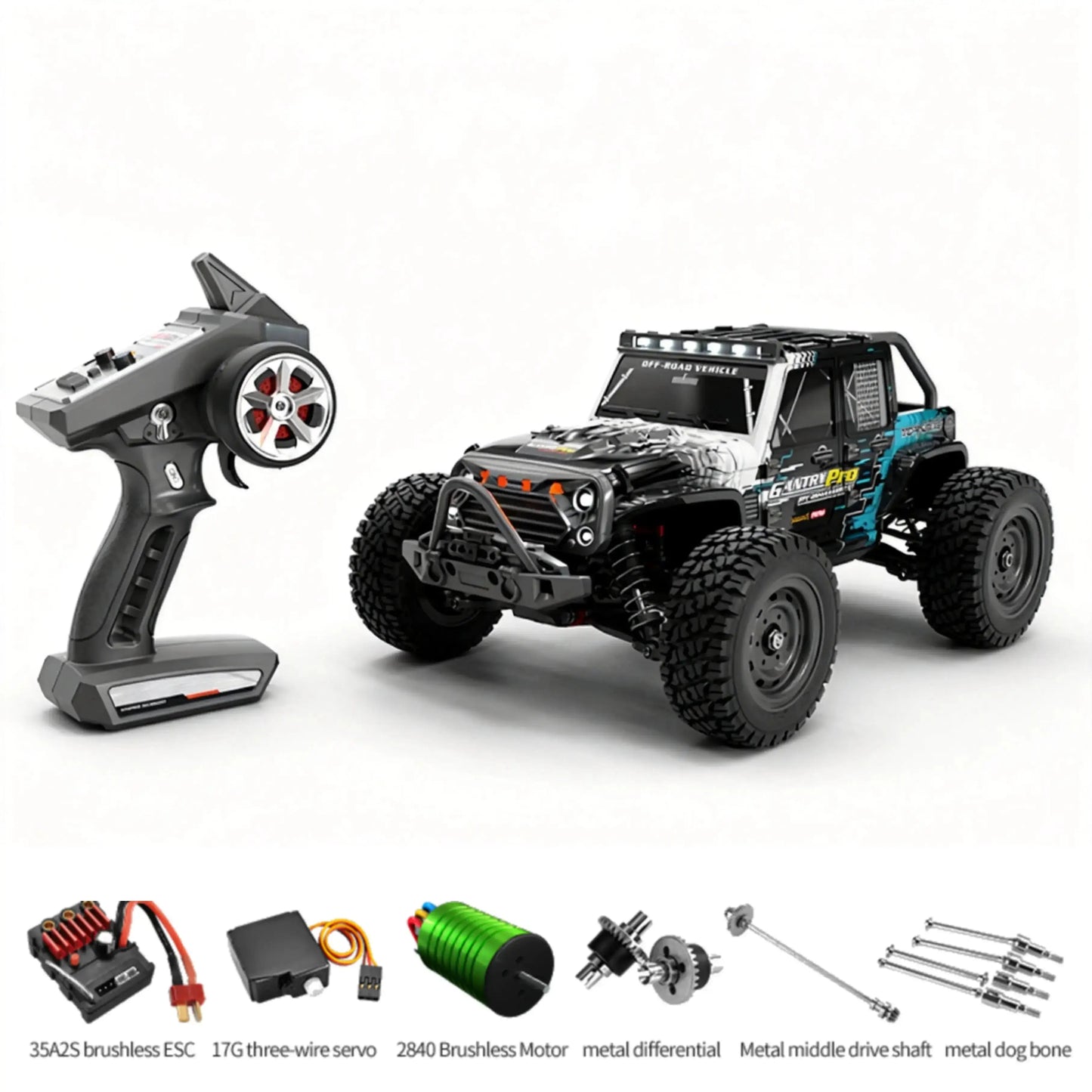1:16 4WD 70KM/H Monster Truck for Sale - Brushless High-Speed RC Car