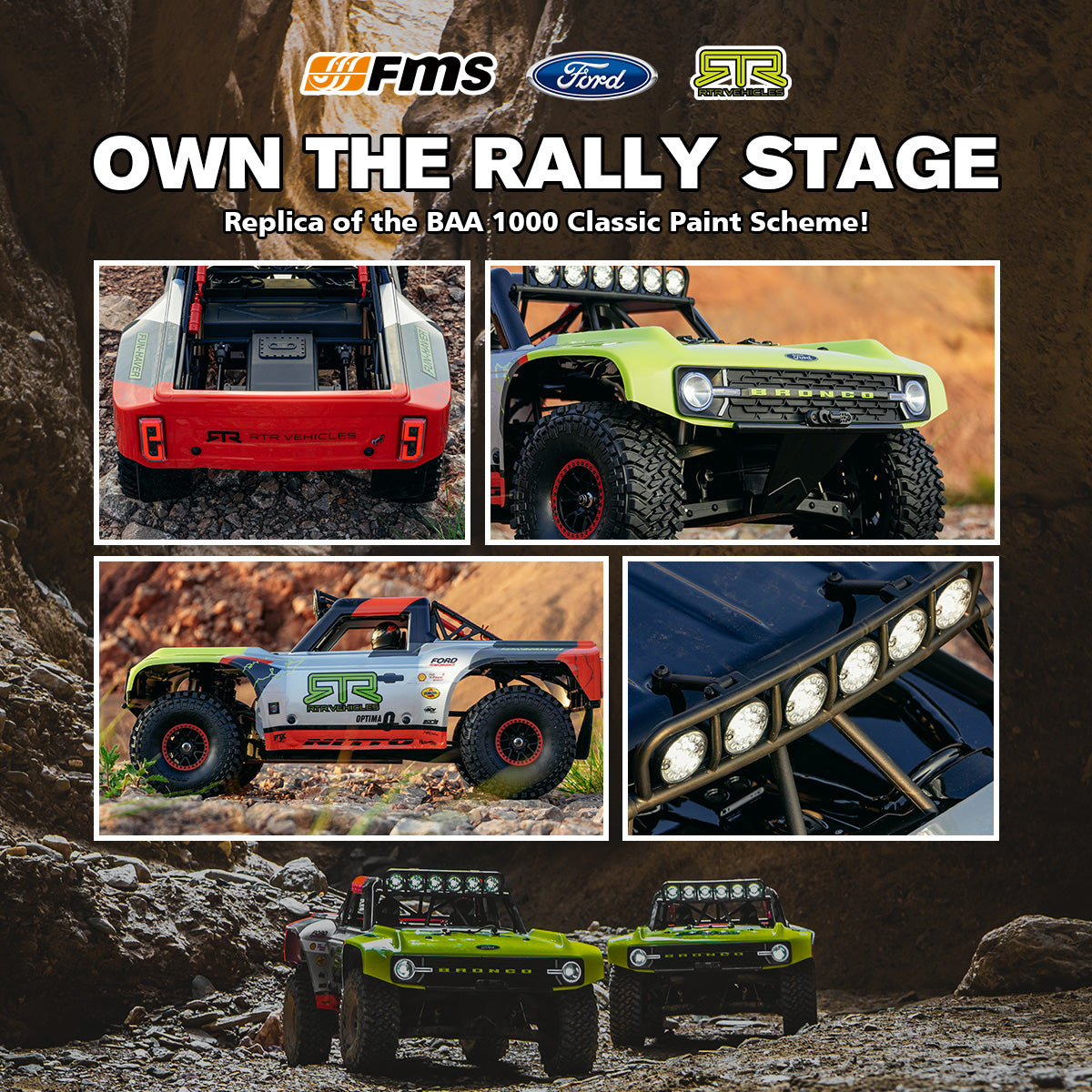 TCH 1:7 Ford Bronco RTR EB Brushless 4WD Short Course Truck RS