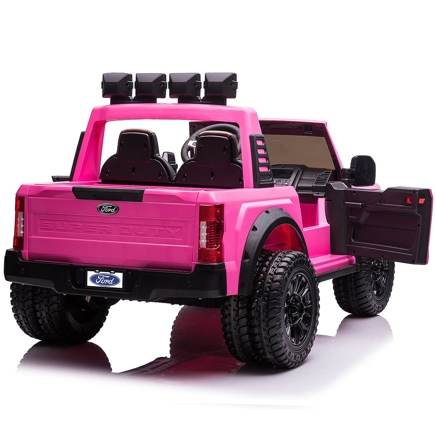 Ford F450 Custom Edition 24V Kids Ride-On Car Truck with R/C Parental Remote | Pink