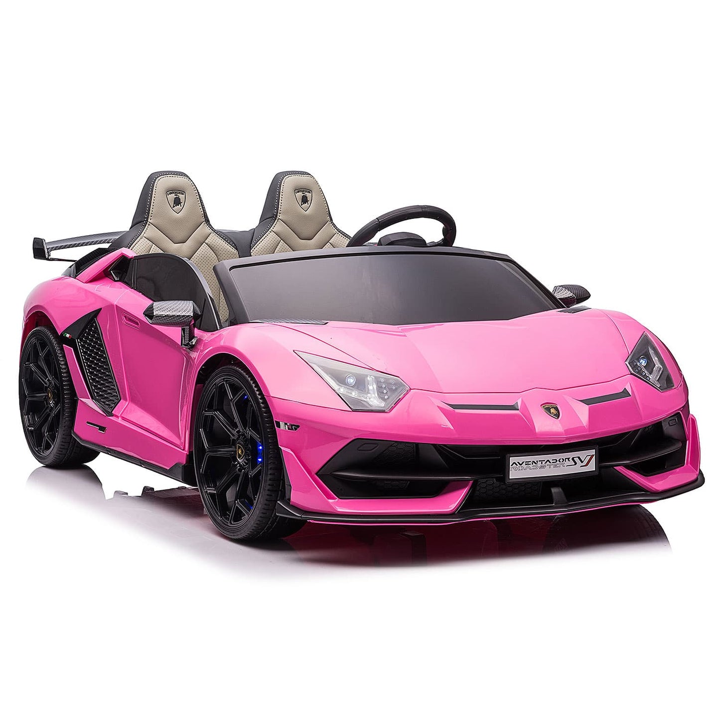Lamborghini Aventador SVJ 24V Kids Ride-On Car with R/C Parental Remote | Pink