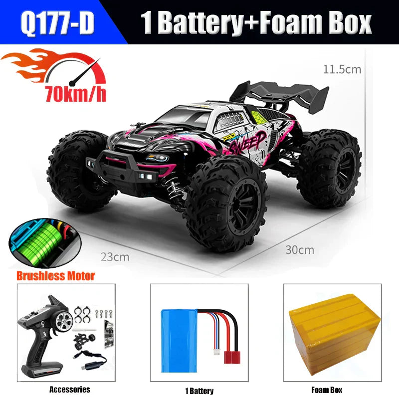 1/16 70KM/h 4WD RC Car – Ultra Fast Brushless Motor Racing