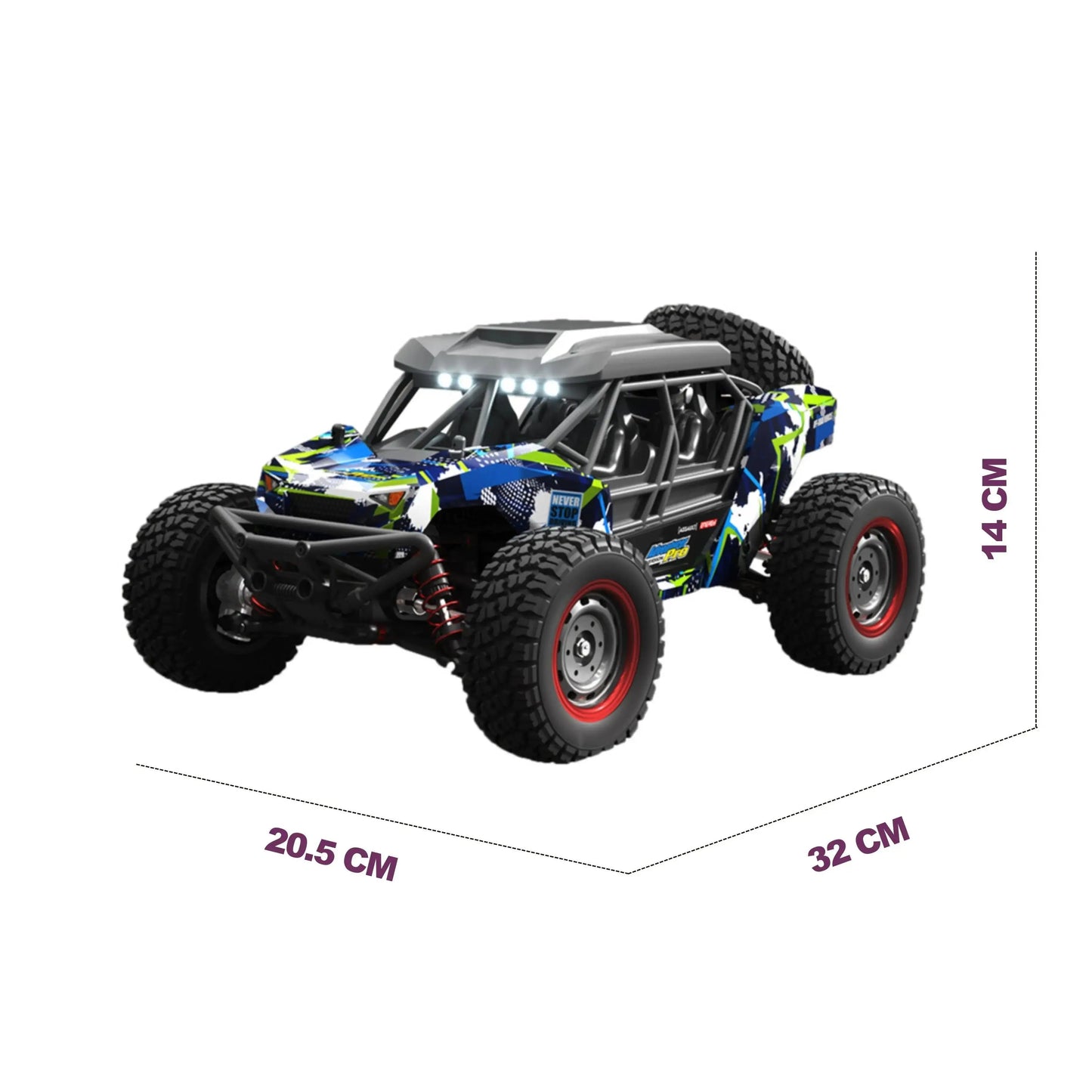 16106Pro 4WD Remote Control Monster Truck with Brushless Motor, 70km/h for Outdoor Adventures