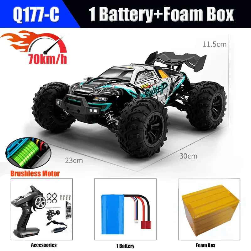1/16 70KM/h 4WD RC Car – Ultra Fast Brushless Motor Racing