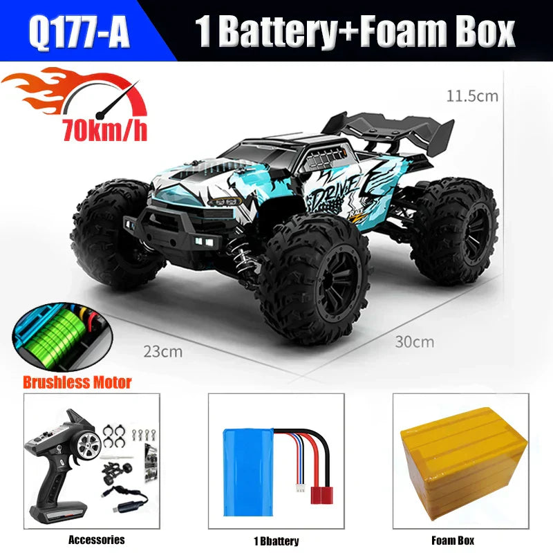 1/16 70KM/h 4WD RC Car – Ultra Fast Brushless Motor Racing