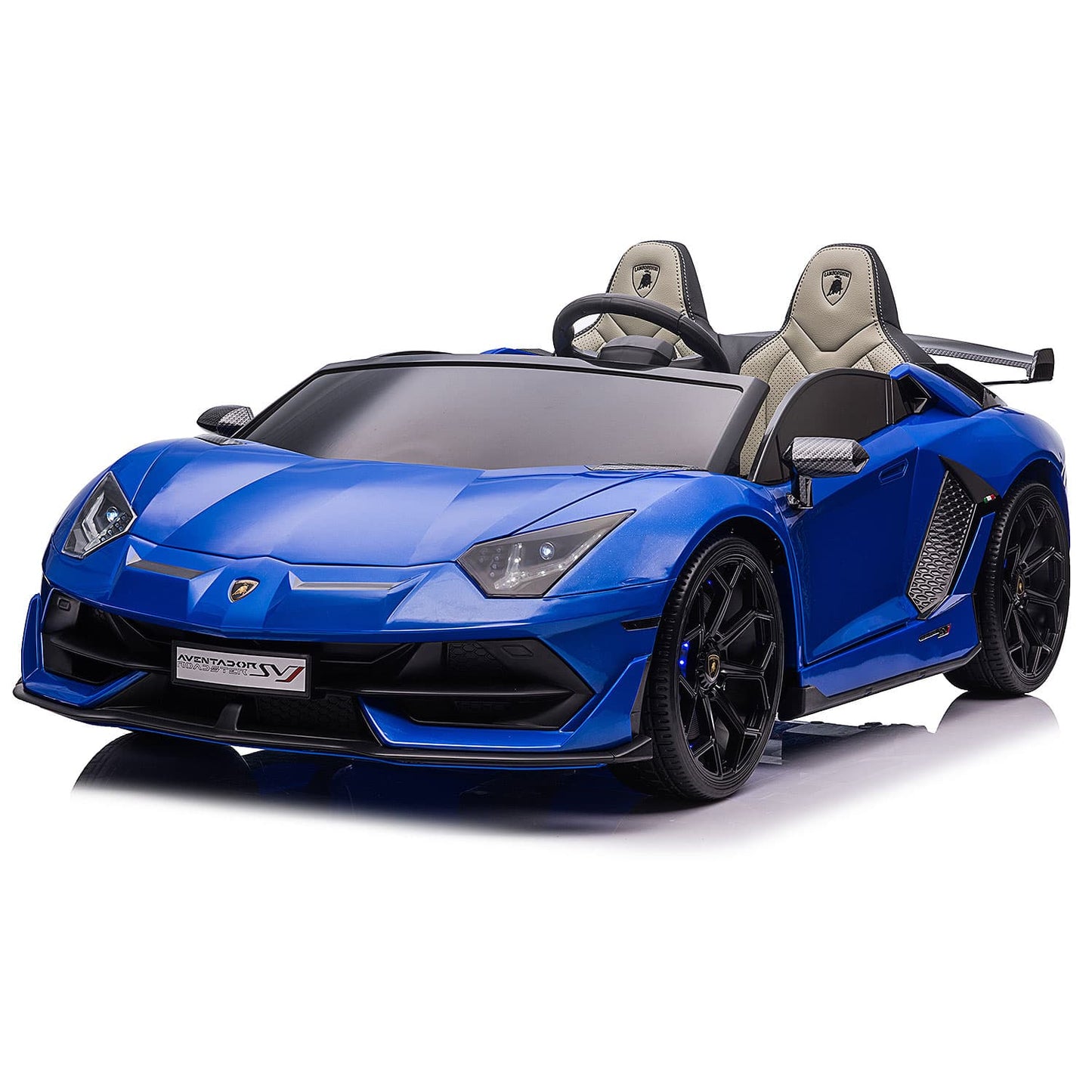 Lamborghini Aventador SVJ 24V Kids Ride-On Car with R/C Parental Remote | Blue
